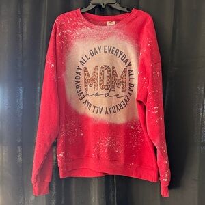 Red Women's Sweater with Graphic Print